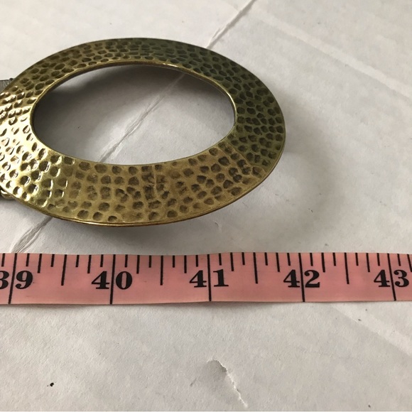 CHICOS Adjustable Belt Genuine Leather Taupe with Bronze Buckle 26-41 inches - Picture 11 of 15